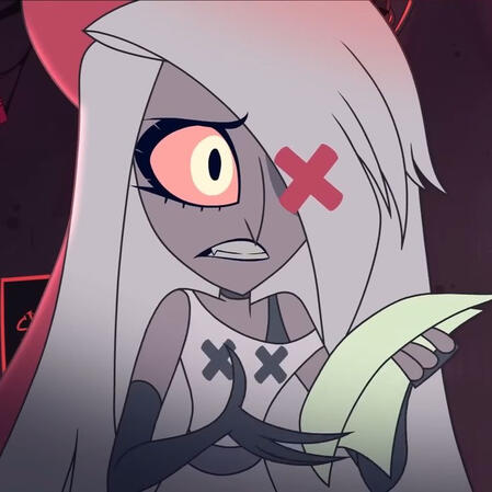 vaggie....she/it/moth....protector....hazbin hotel